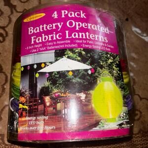New in Packaging 4 Differnt Colors Pack battery operated fabric lanterns
